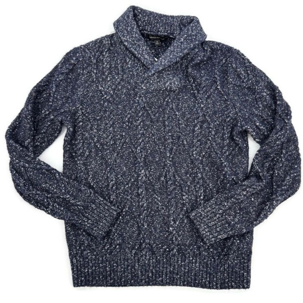 NWT Banana Republic Yak Hair Blend Cable Knit Shawl Pulllover Preppy‎ Sweater S